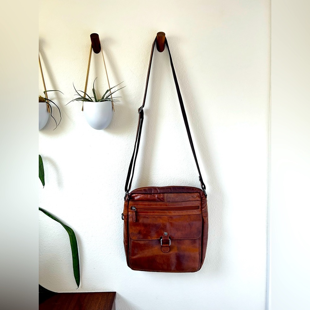 Jack George Dark Brown Leather Crossbody Bag
